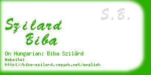 szilard biba business card